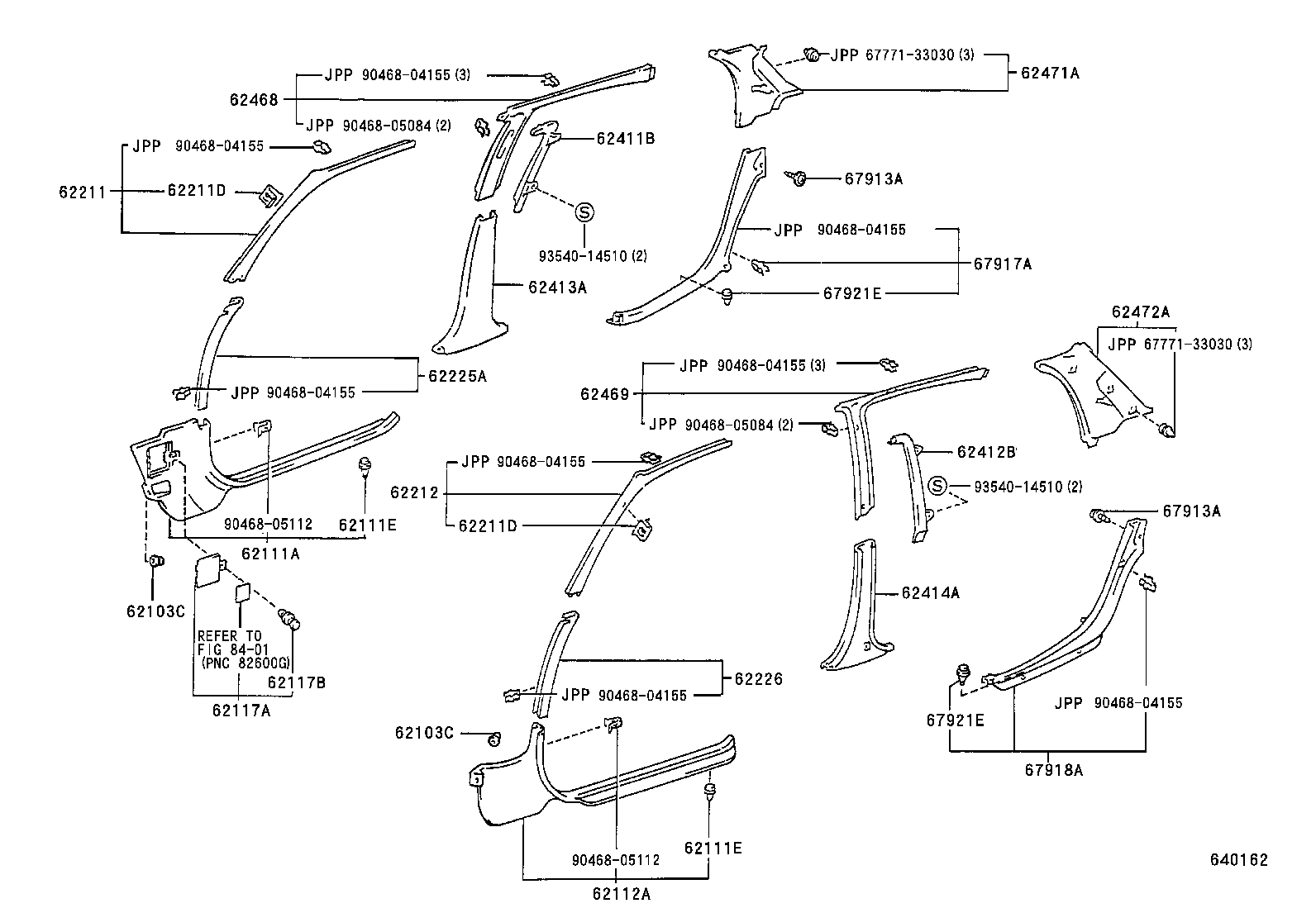 90467-08149 CLIP, NO.1(FOR COWL SIDE TRIM) product image