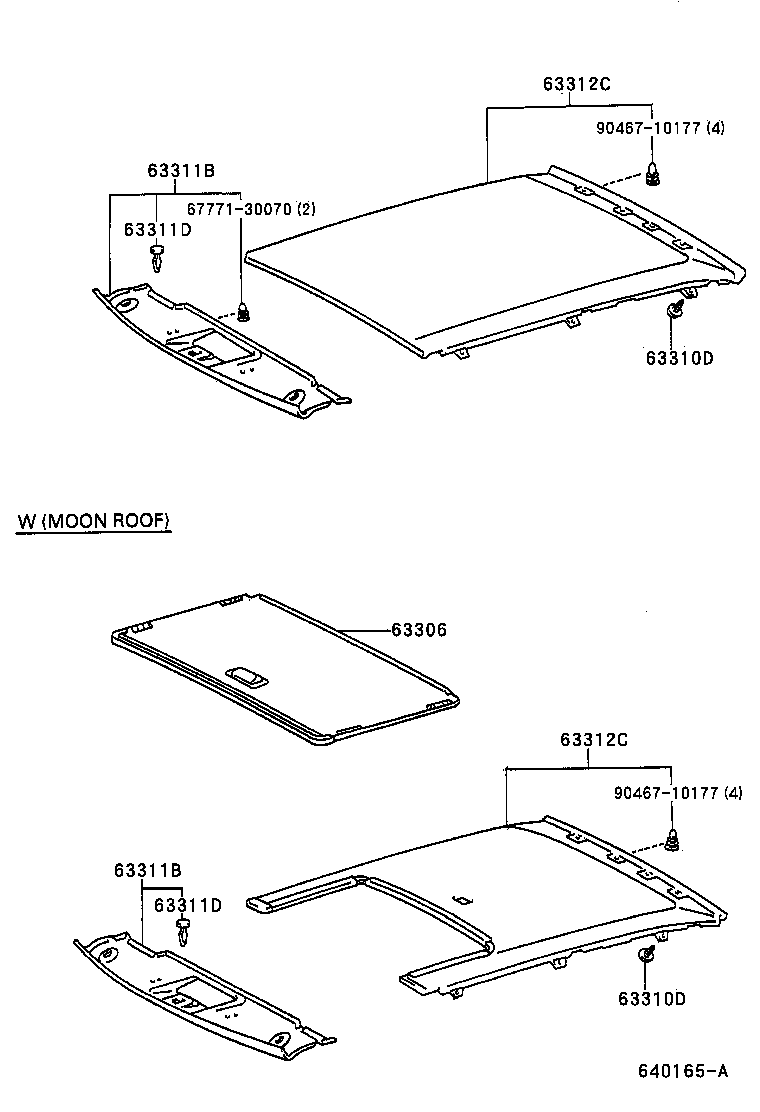Toyota 63306-50020-B0 TRIM SUB-ASSY, SUNSHADE