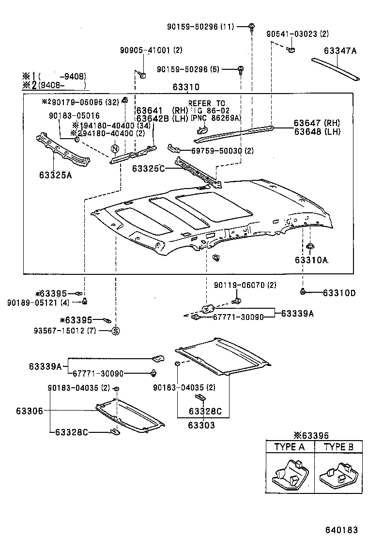 63641-28040 PAD, ROOF SILENCER, NO.1 product image