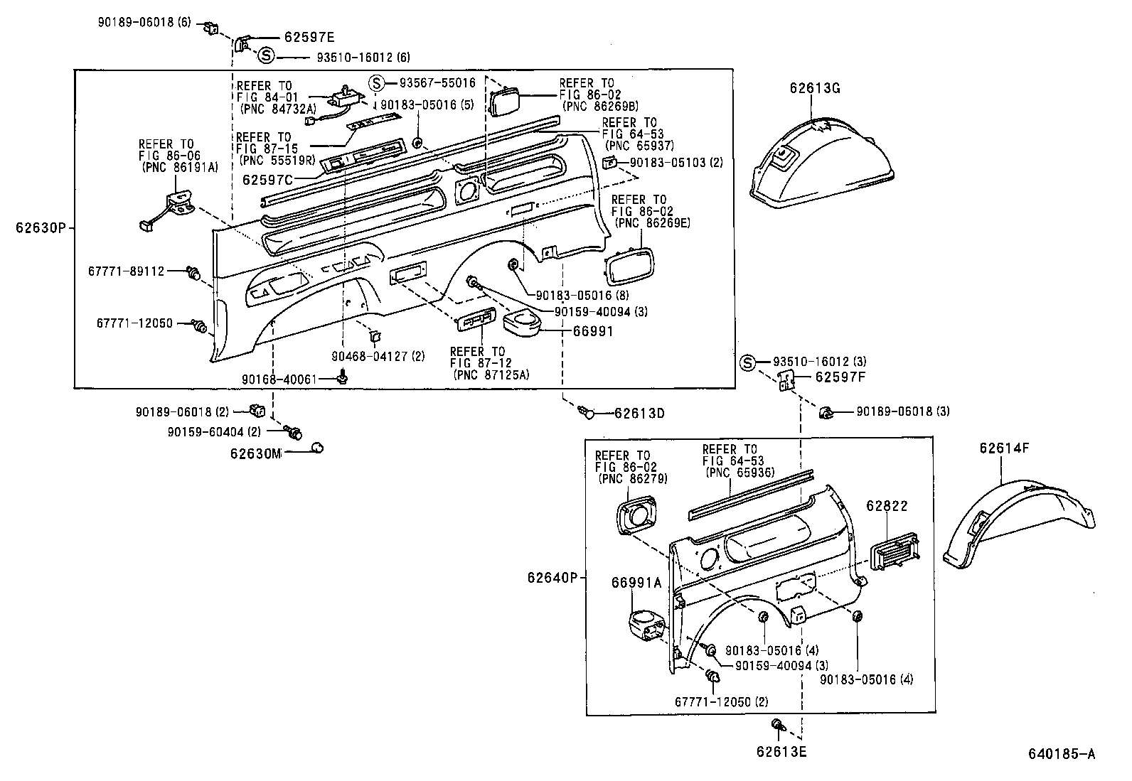 62213-28010 PAD, FRONT PILLAR GARNISH product image