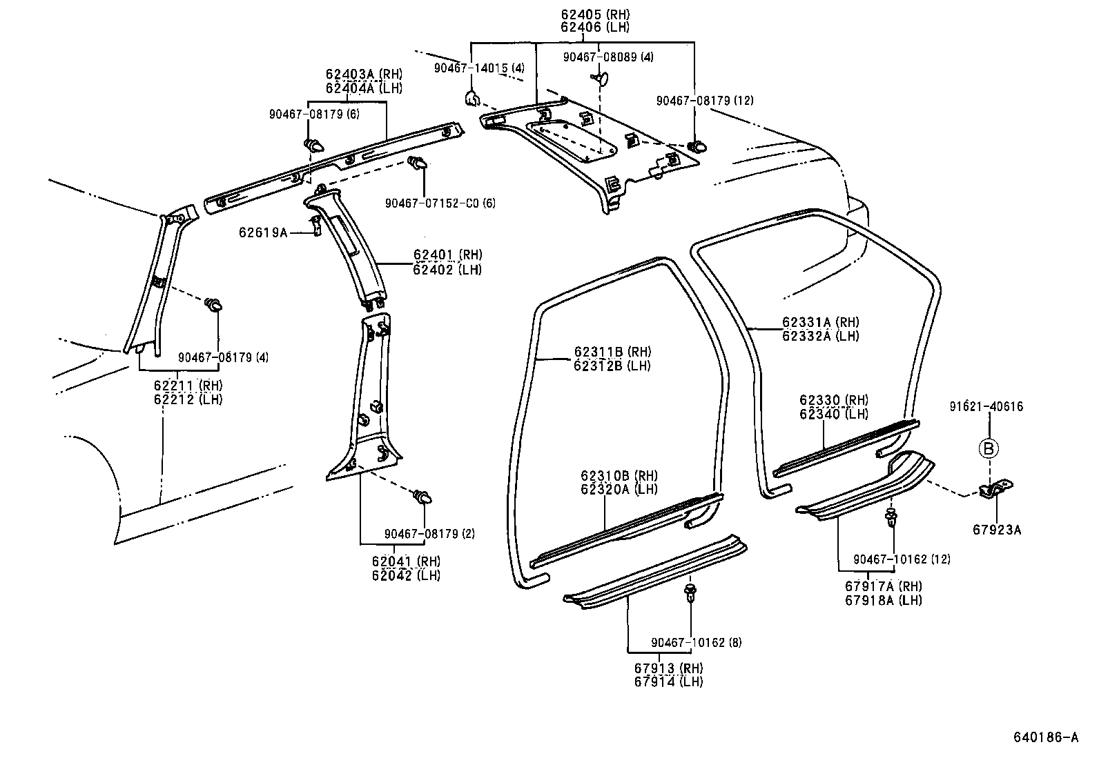 62170-40010 AIR BAG ASSY, CURTAIN SHIELD, RH product image