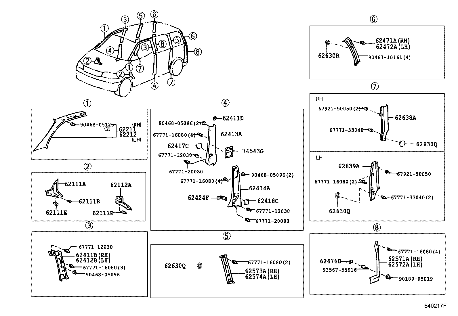 62597-26040 CLAMP, QUARTER TRIM product image