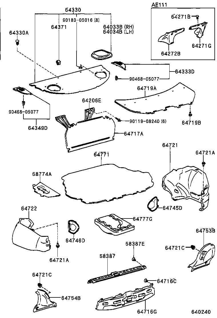 64330-1A720-B2 PANEL ASSY, PACKAGE TRAY TRIM product image