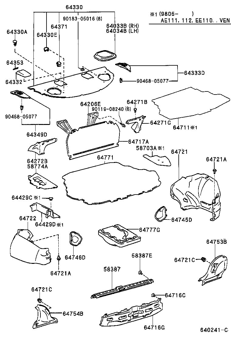 64330-1E080-B0 PANEL ASSY, PACKAGE TRAY TRIM product image