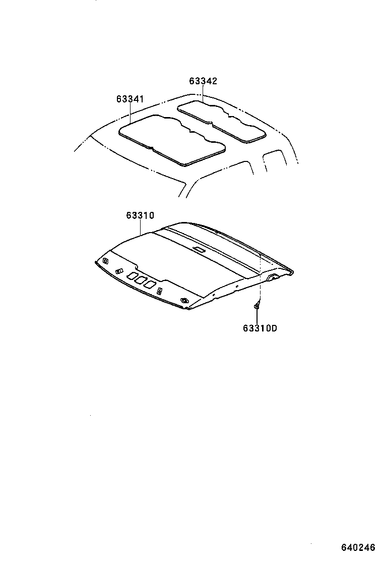 63363-35010 SUPPORT, ROOF HEADLINING, NO.3 product image