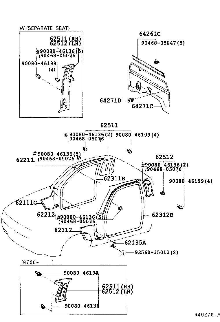 Toyota 62211-04020-B0 GARNISH, FRONT PILLAR, RH