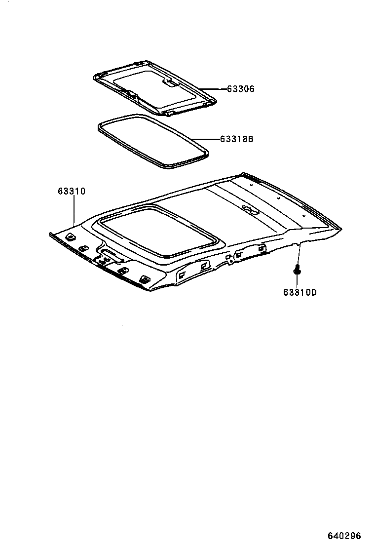 63383-12070 RETAINER, ROOF HEADLINING TRIM, REAR product image