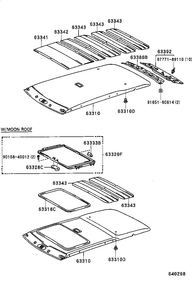 63361-35010 SUPPORT, ROOF HEADLINING, NO.1 product image