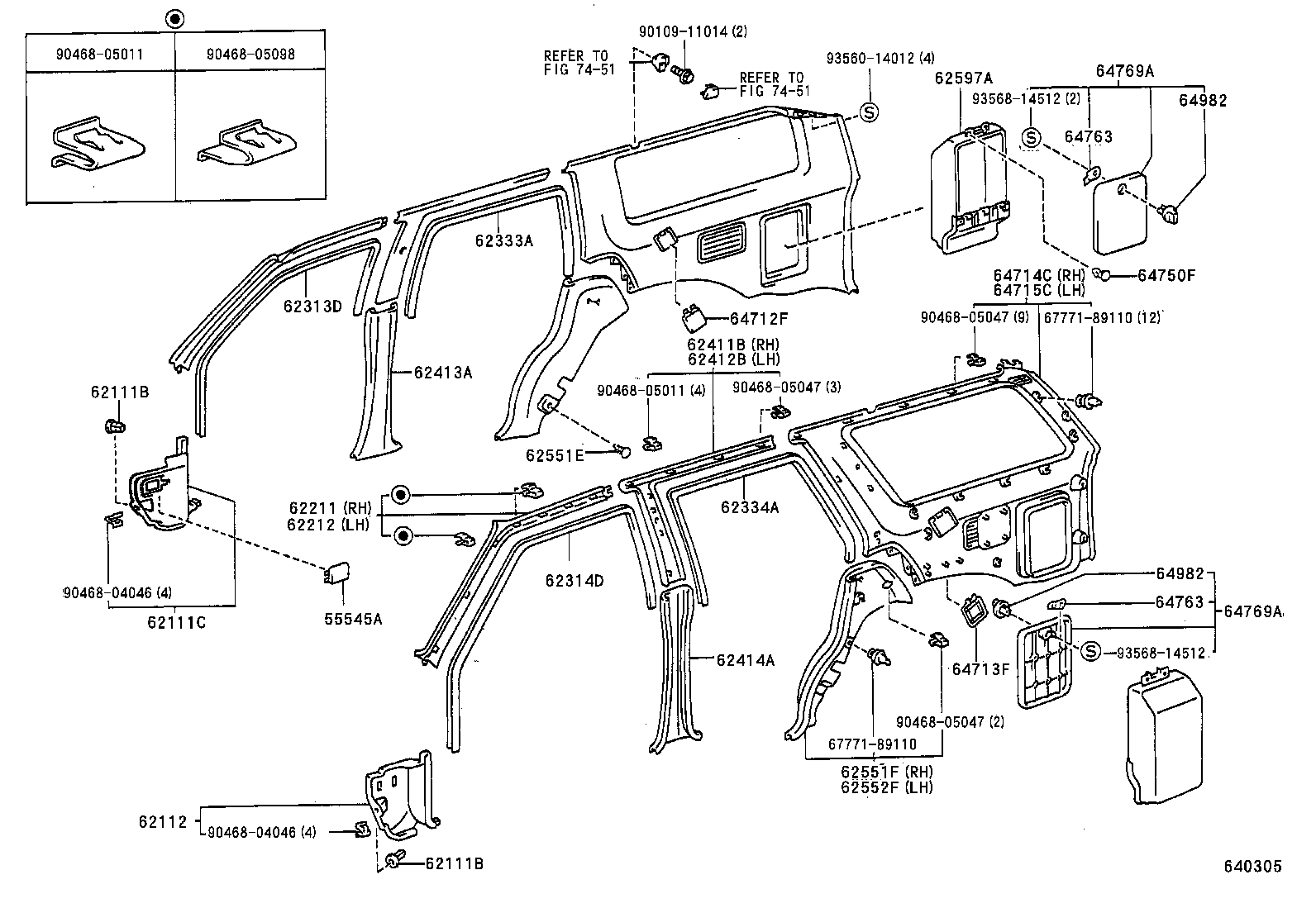 62333-89105 TRIM, REAR DOOR OPENING, RH product image