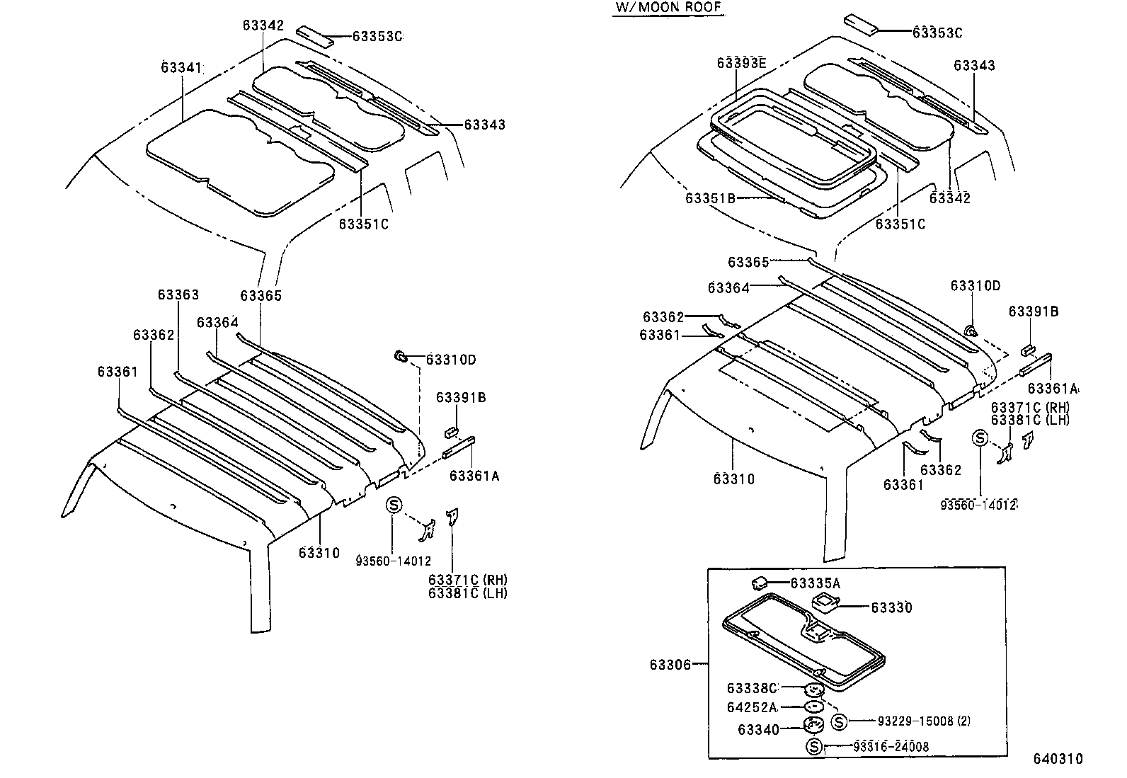 90467-10044 CLIP, ROOF HEADLINING product image