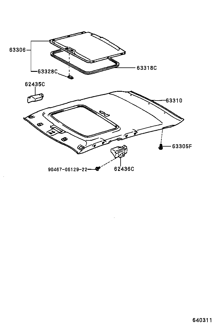 63310-02090-B0 HEADLINING ASSY, ROOF product image