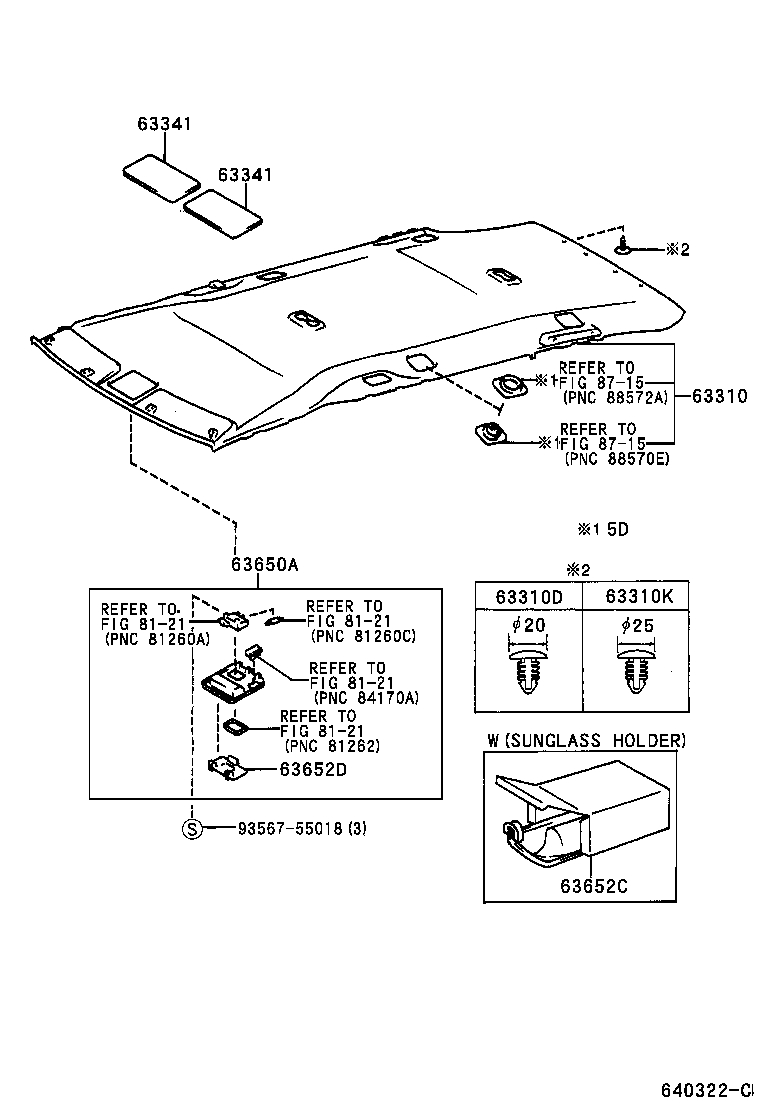 Toyota 63310-08050-B0 HEADLINING ASSY, ROOF