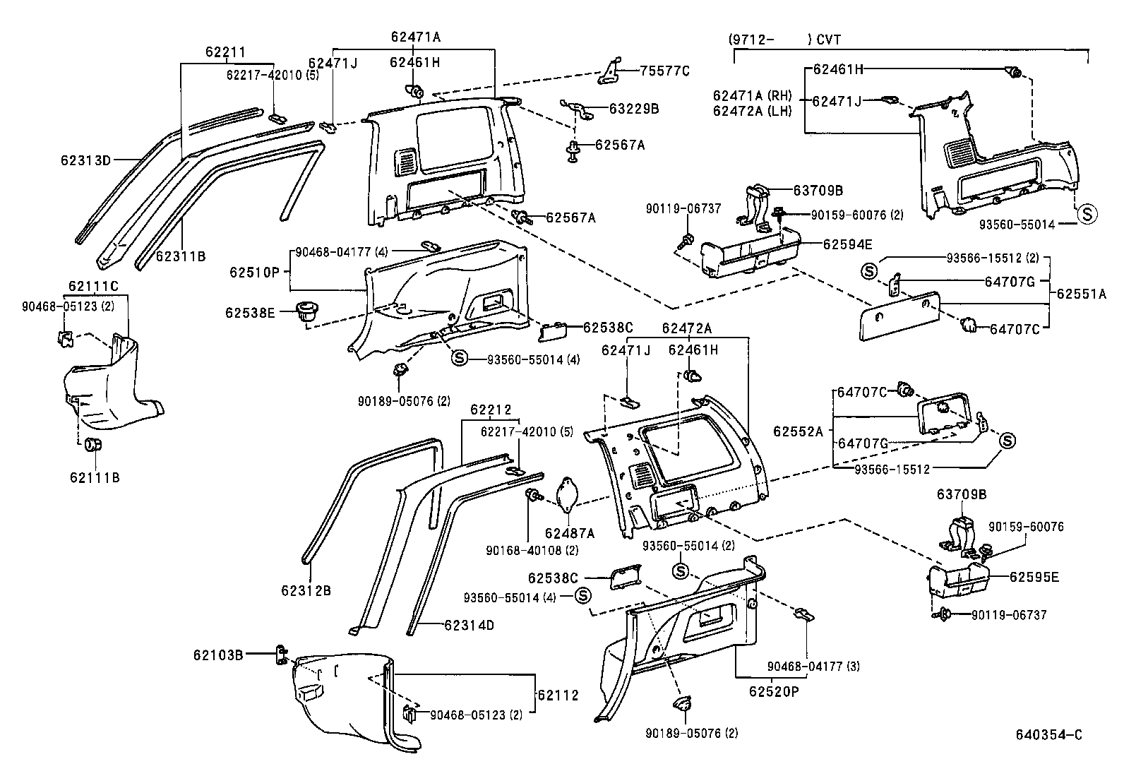 62217-42010 CLIP (FOR ROOF SIDE GARNISH) product image