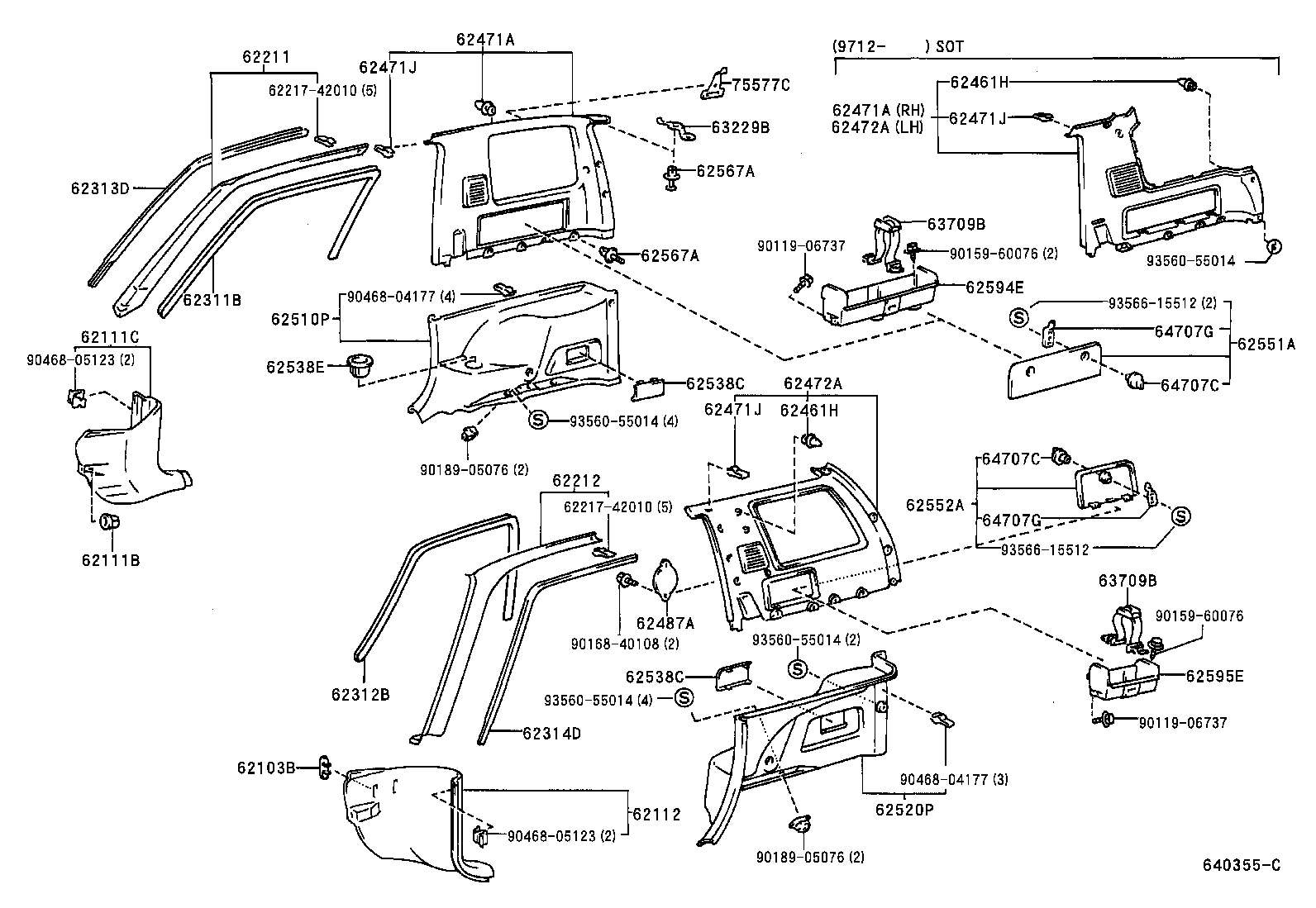 Toyota 55548-42010-B2 COVER, QUARTER TRIM, HOLE