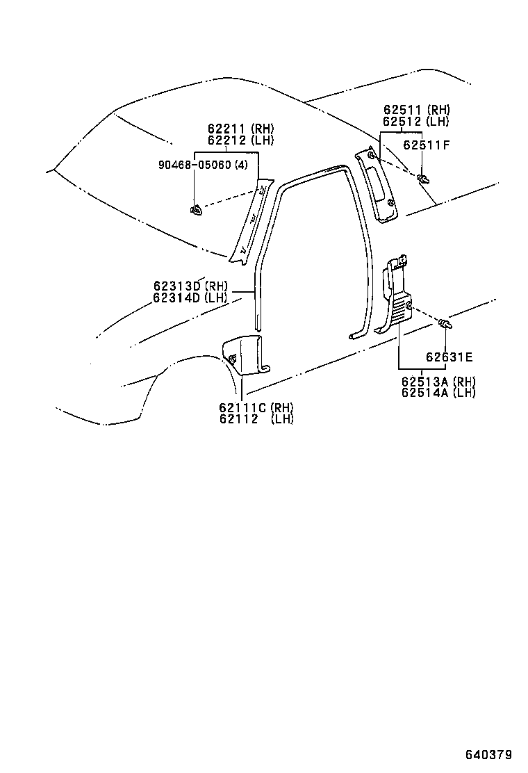 62511-35110-B0 BOARD, QUARTER INSIDE TRIM, RH product image