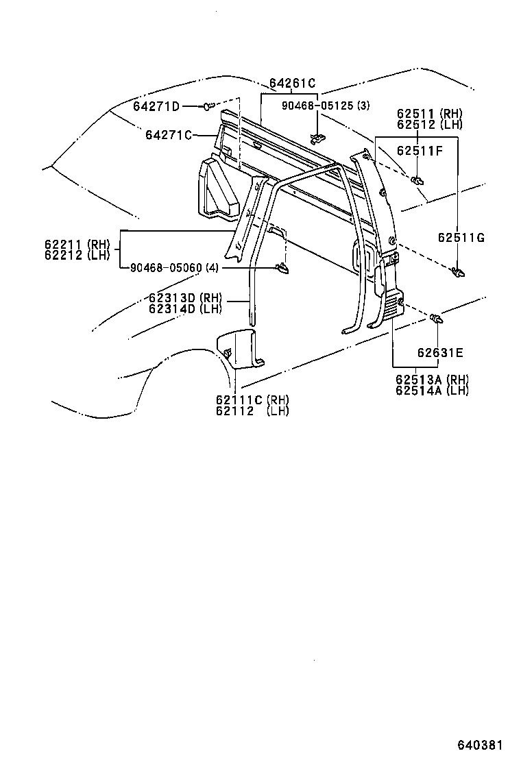 67771-89110 RETAINER (FOR QUARTER INSIDE TRIM BOARD) product image