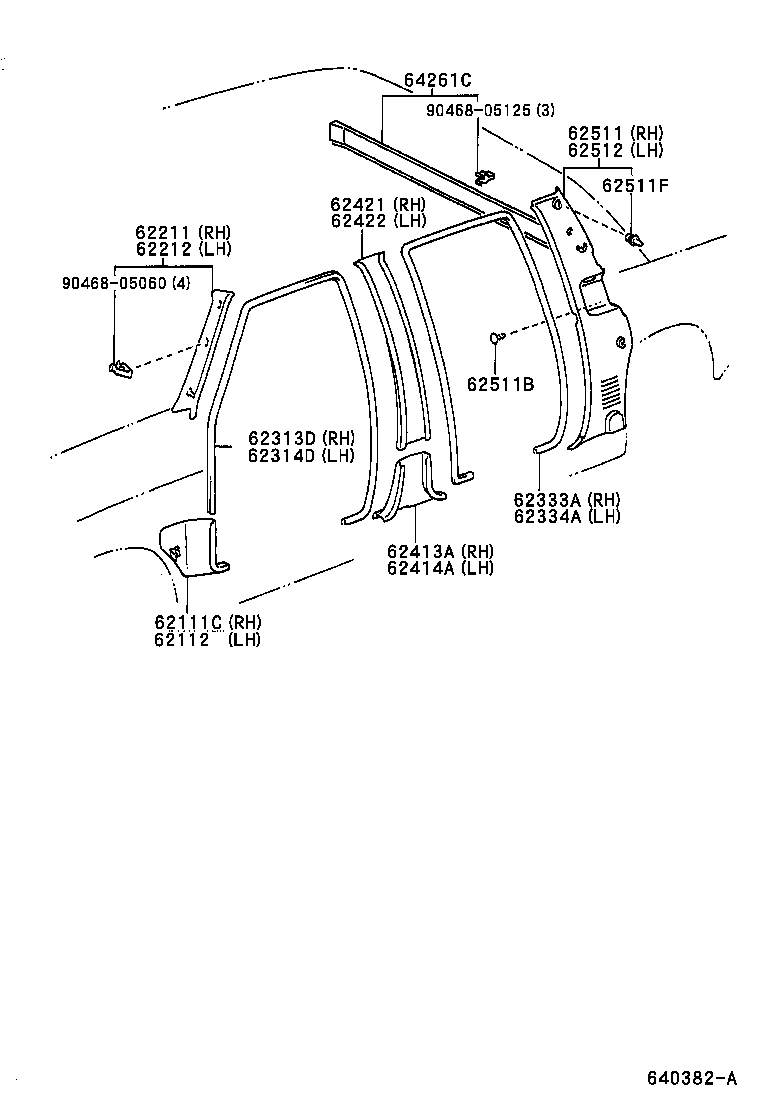 67771-89110 RETAINER (FOR QUARTER INSIDE TRIM BOARD) product image