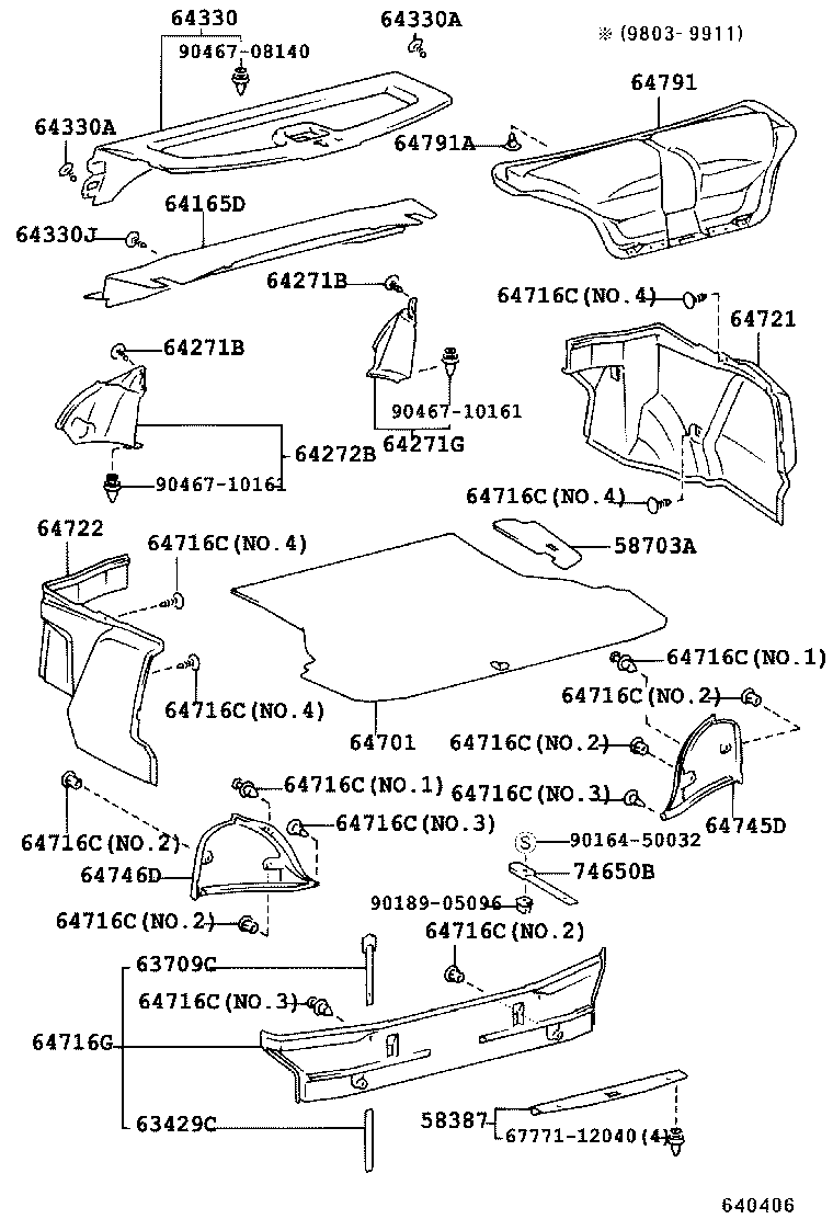 90080-46235-G1 CLIP(FOR ROOM PARTITION BOARD) product image