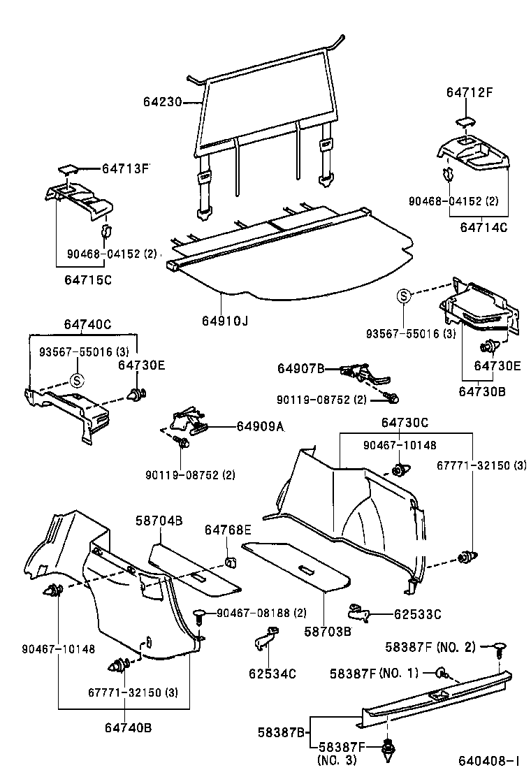90467-10148 CLIP(FOR DECK TRIM SIDE BOARD) product image