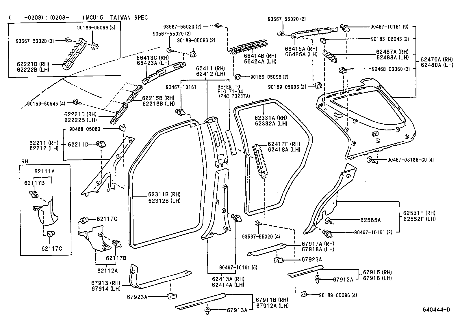 Toyota 62210-48040-A0 GARNISH, FRONT PILLAR, RH