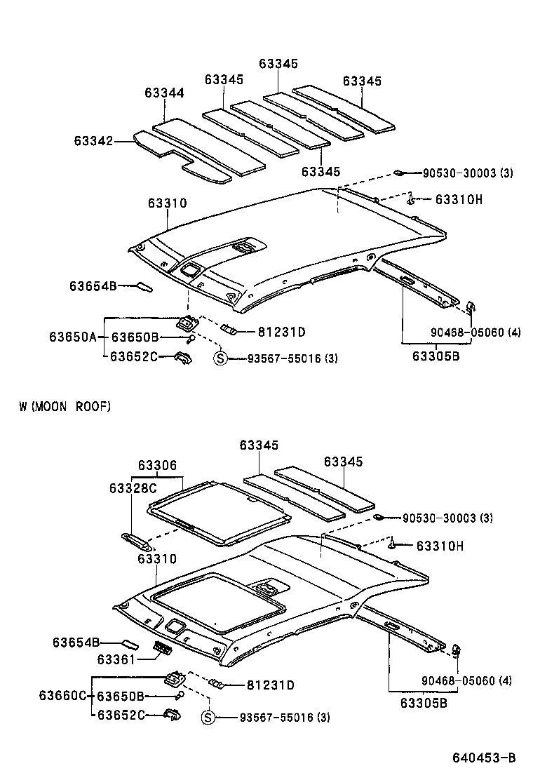 Toyota 63306-48010-B2 TRIM SUB-ASSY, SUNSHADE