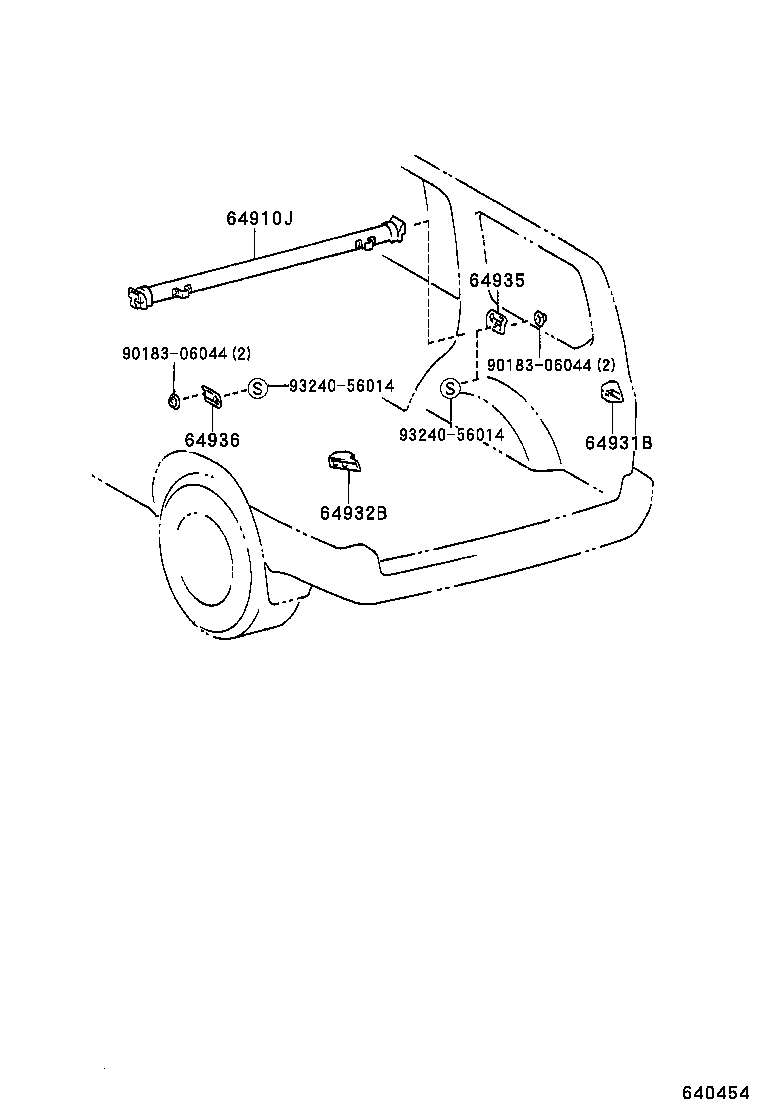 64931-60040-B0 HANGER, TONNEAU COVER, RH product image