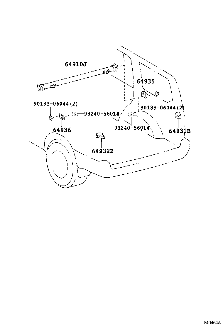 64931-60050-B0 HANGER, TONNEAU COVER, RH product image