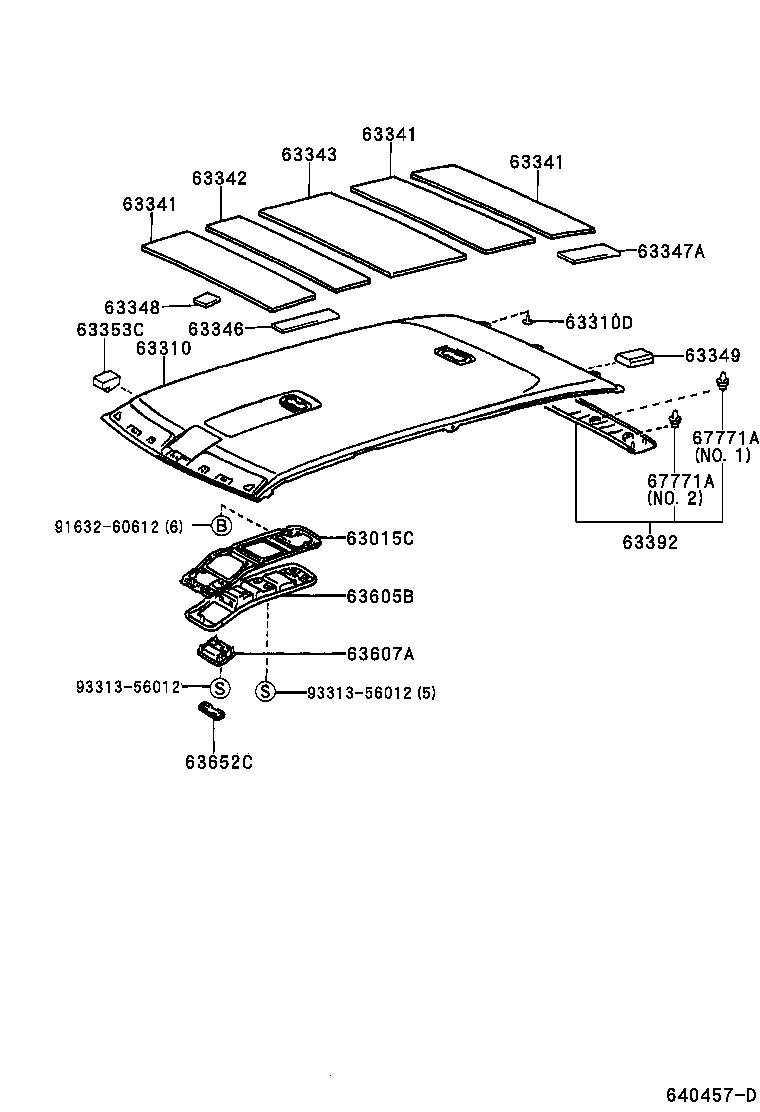 Toyota 63306-60111-A2 TRIM SUB-ASSY, SUNSHADE
