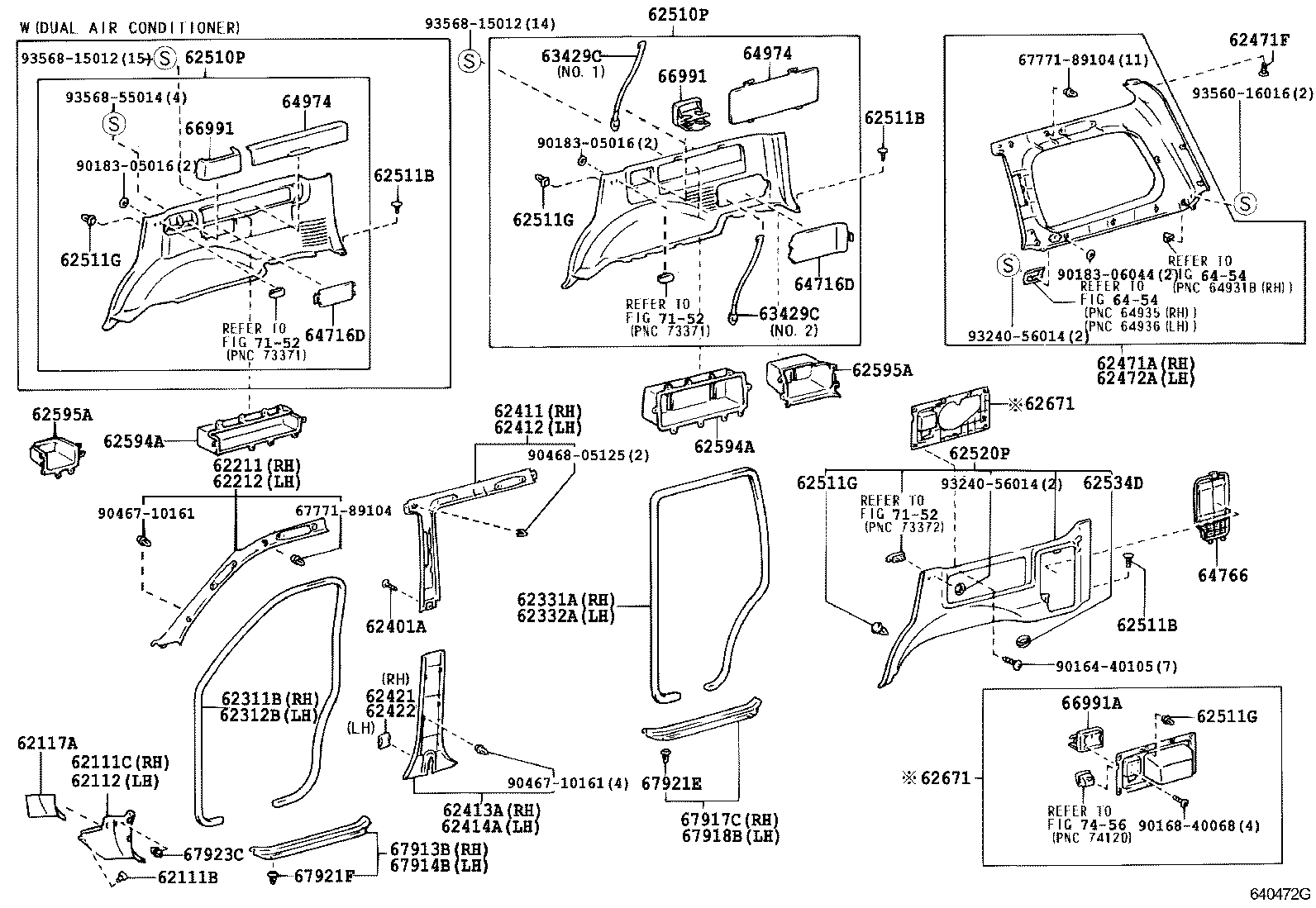 Toyota 62210-60070-A0 GARNISH, FRONT PILLAR, RH