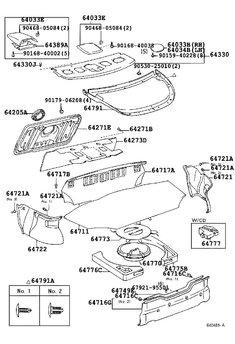 Toyota 64330-24160-07 PANEL ASSY, PACKAGE TRAY TRIM