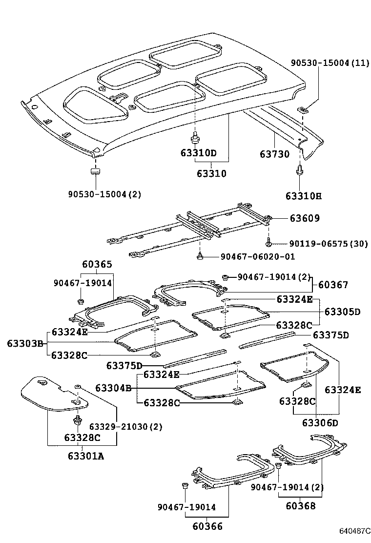 63343-21020 PAD, ROOF SILENCER, NO.3 product image