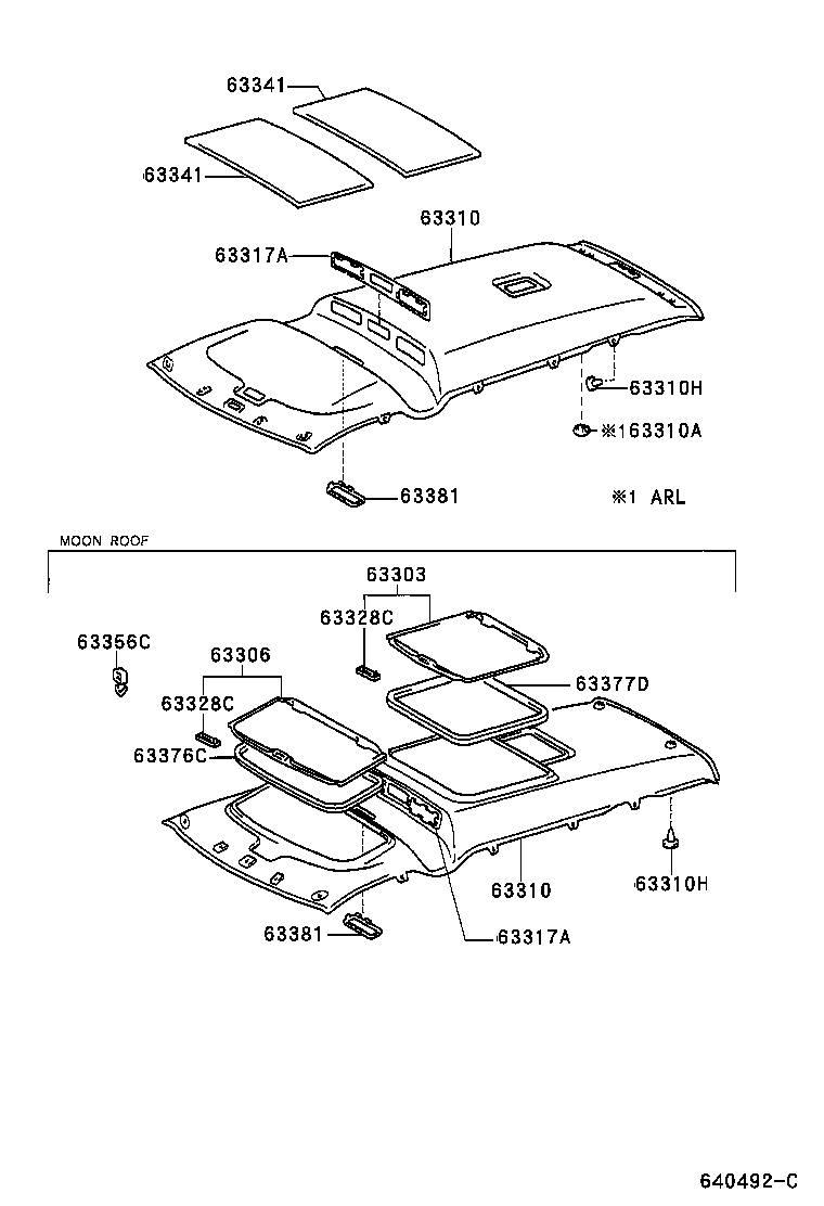 63341-28050 PAD, ROOF SILENCER, NO.1 product image