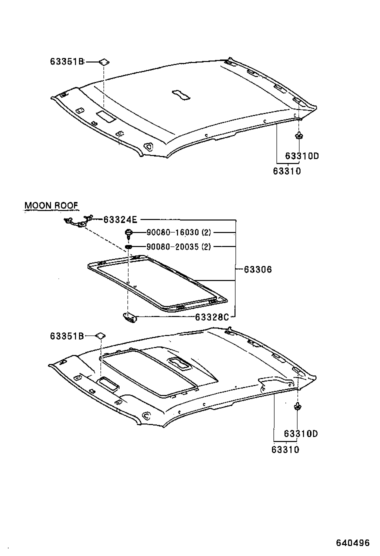63310-2B280-E0 HEADLINING ASSY, ROOF product image
