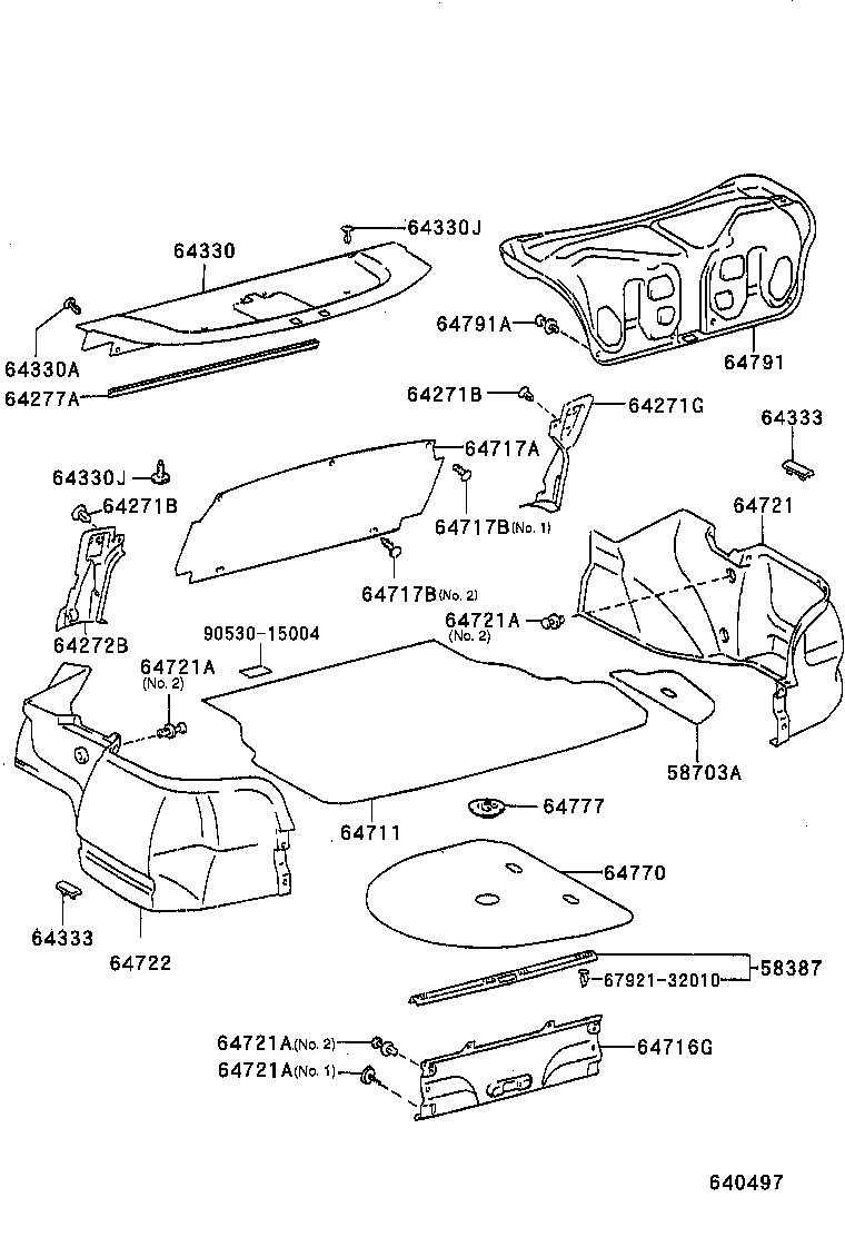 58703-20160 COVER SUB-ASSY, LUGGAGE COMPARTMENT SIDE, RH product image