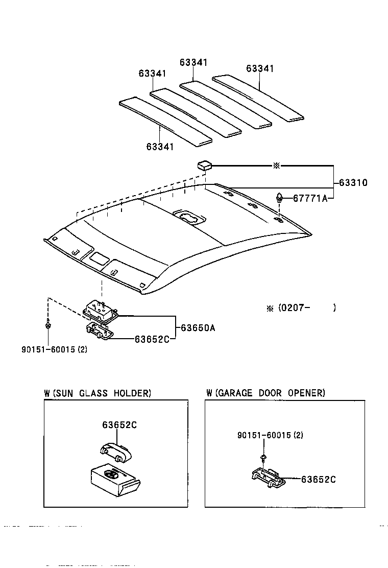 Toyota 63306-06010-B0 TRIM SUB-ASSY, SUNSHADE
