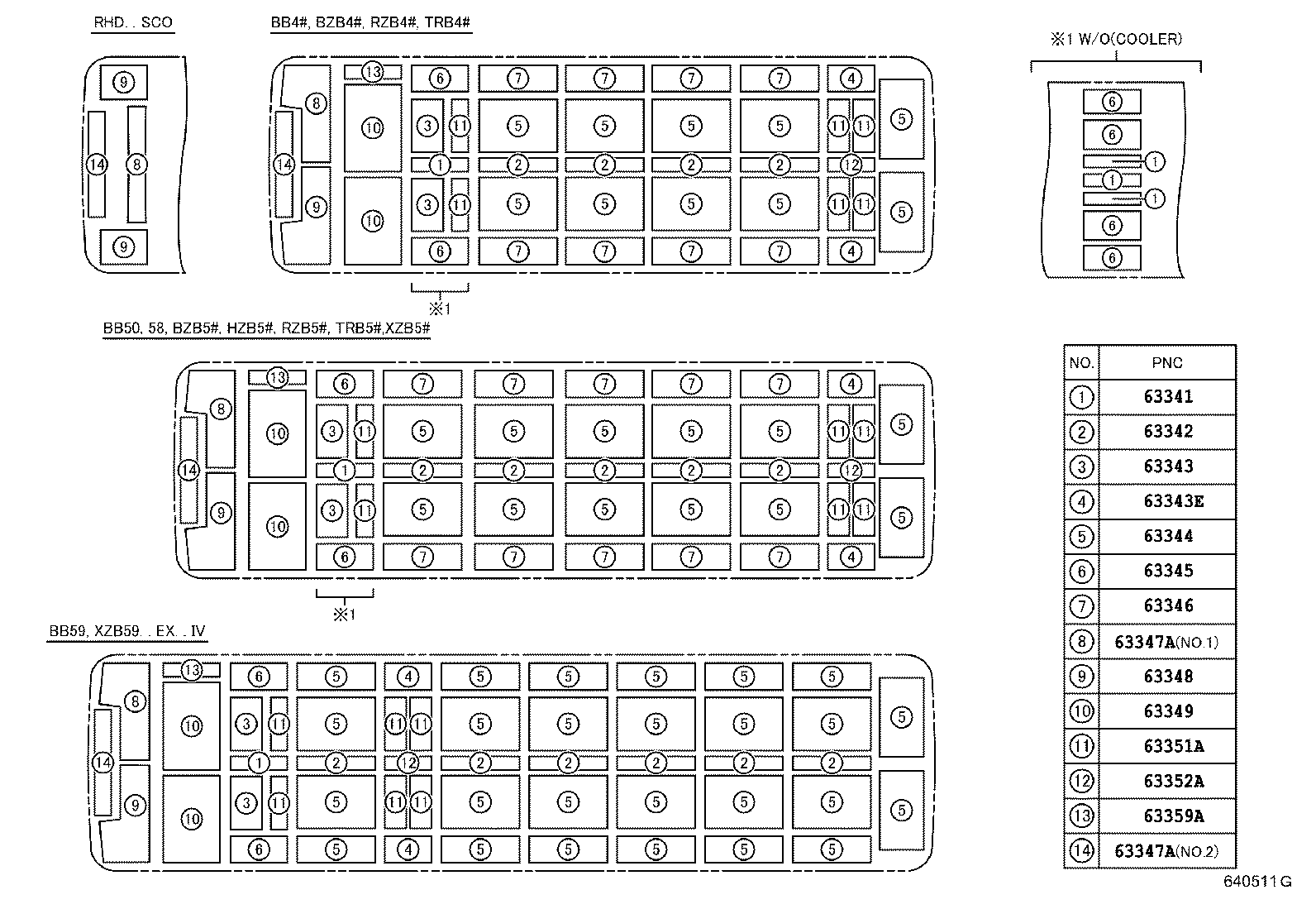 63361-36040 SUPPORT, ROOF HEADLINING, NO.1 product image