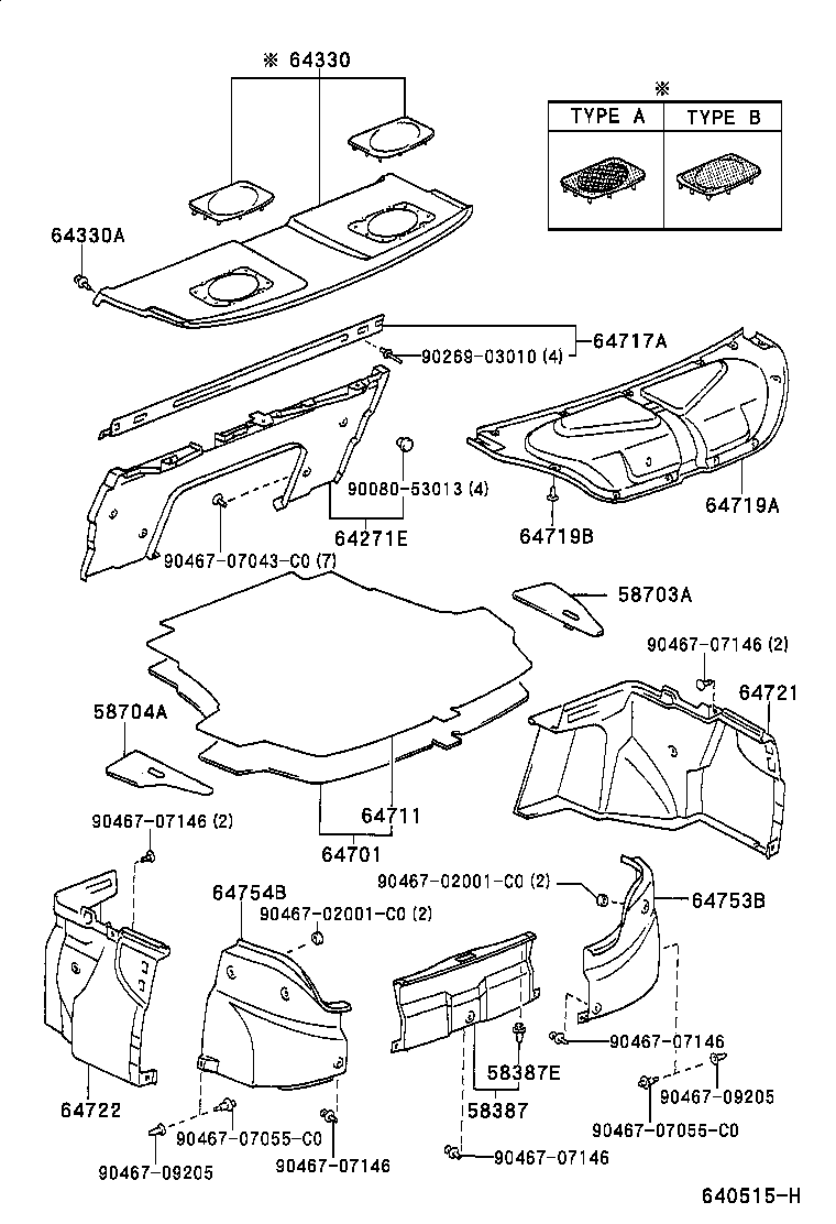 Toyota 58387-06040 PLATE, REAR FLOOR FINISH
