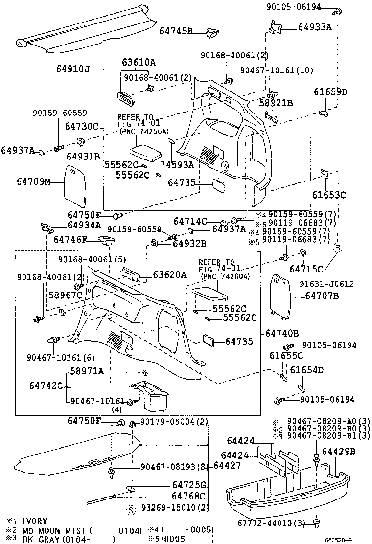 61655-44010 BRACKET, DECK SIDE TRIM, NO.3 product image