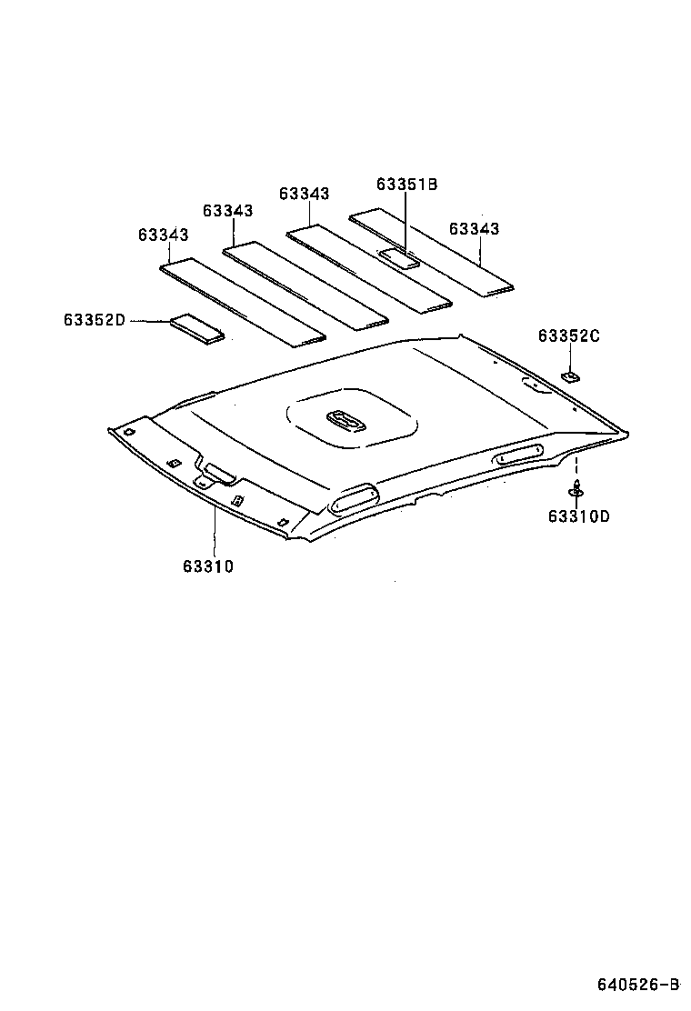 63352-32020 PAD, ROOF HEADLINING, END product image