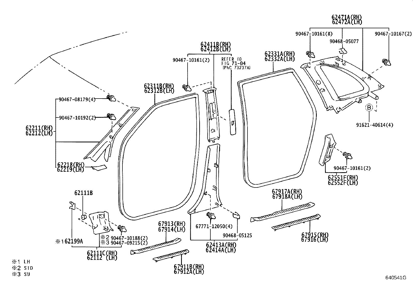 62210-44020-B2 GARNISH, FRONT PILLAR, RH product image