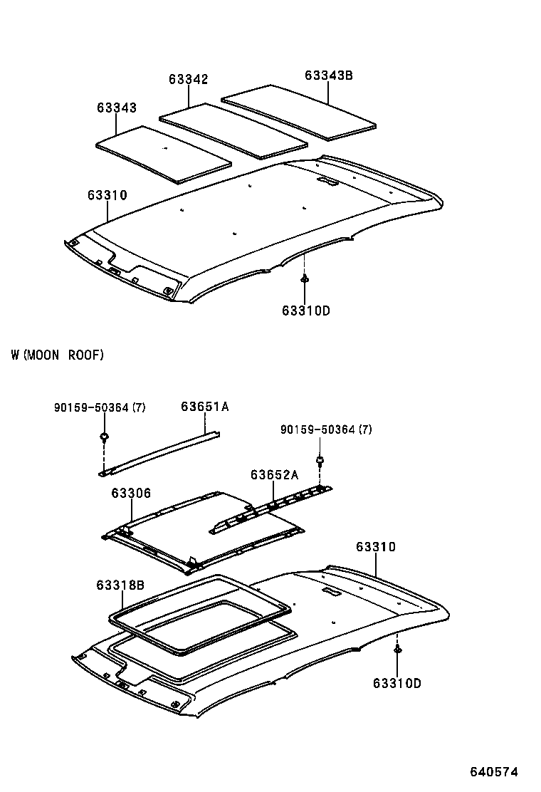 63343-13040 PAD, ROOF SILENCER, REAR product image