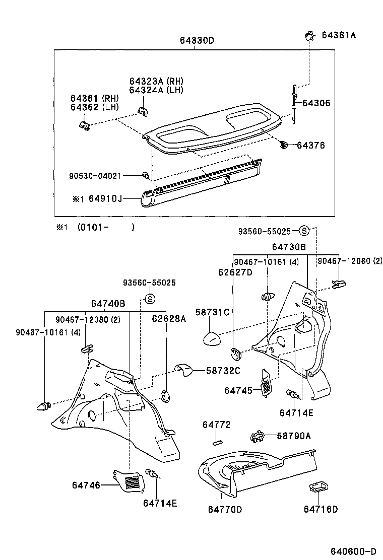 64716-52020 COVER, DECK TRIM, REAR product image