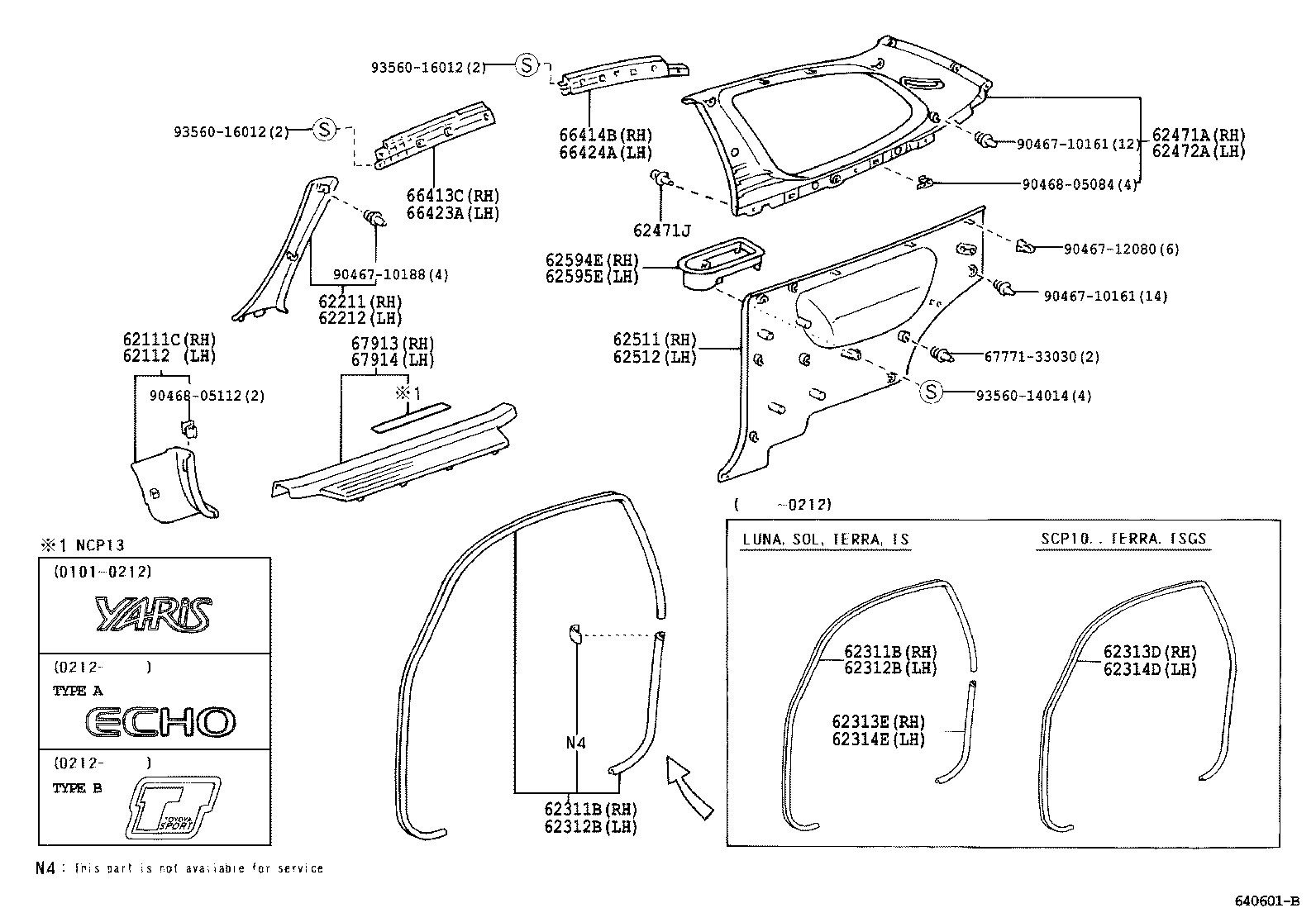62333-52011-B2 TRIM, REAR DOOR OPENING, RH product image