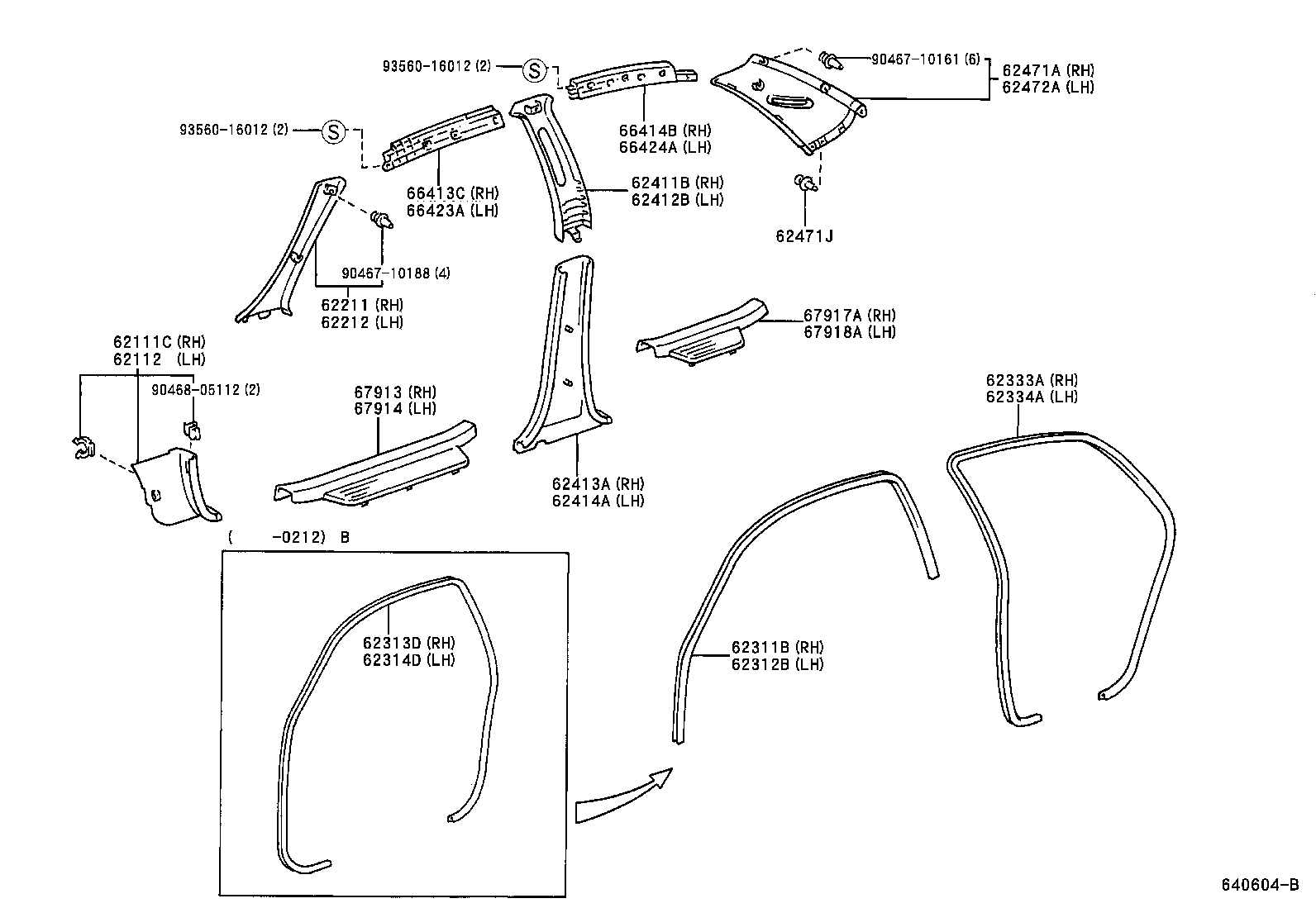 62333-52011-B3 TRIM, REAR DOOR OPENING, RH product image