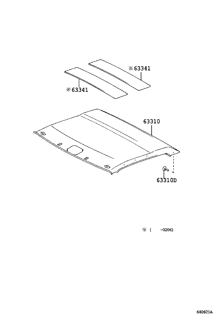 63327-37010 FASTENER, ROOF HEADLINING, NO.1 product image