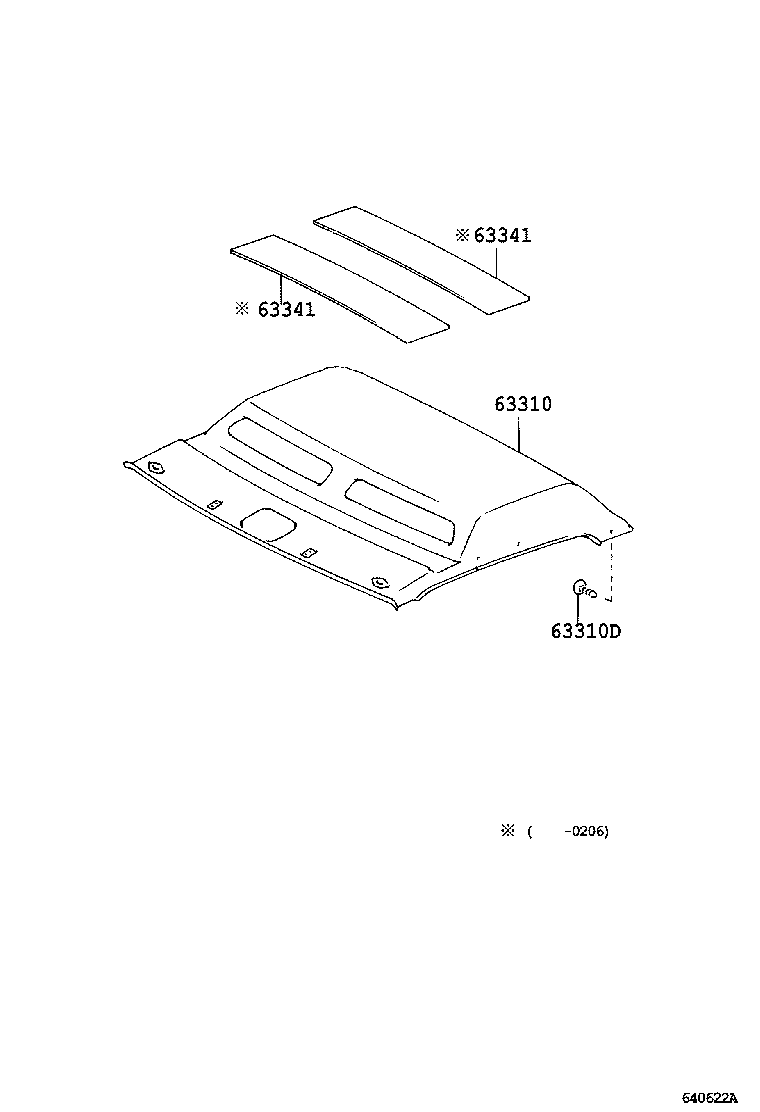 63327-37010 FASTENER, ROOF HEADLINING, NO.1 product image