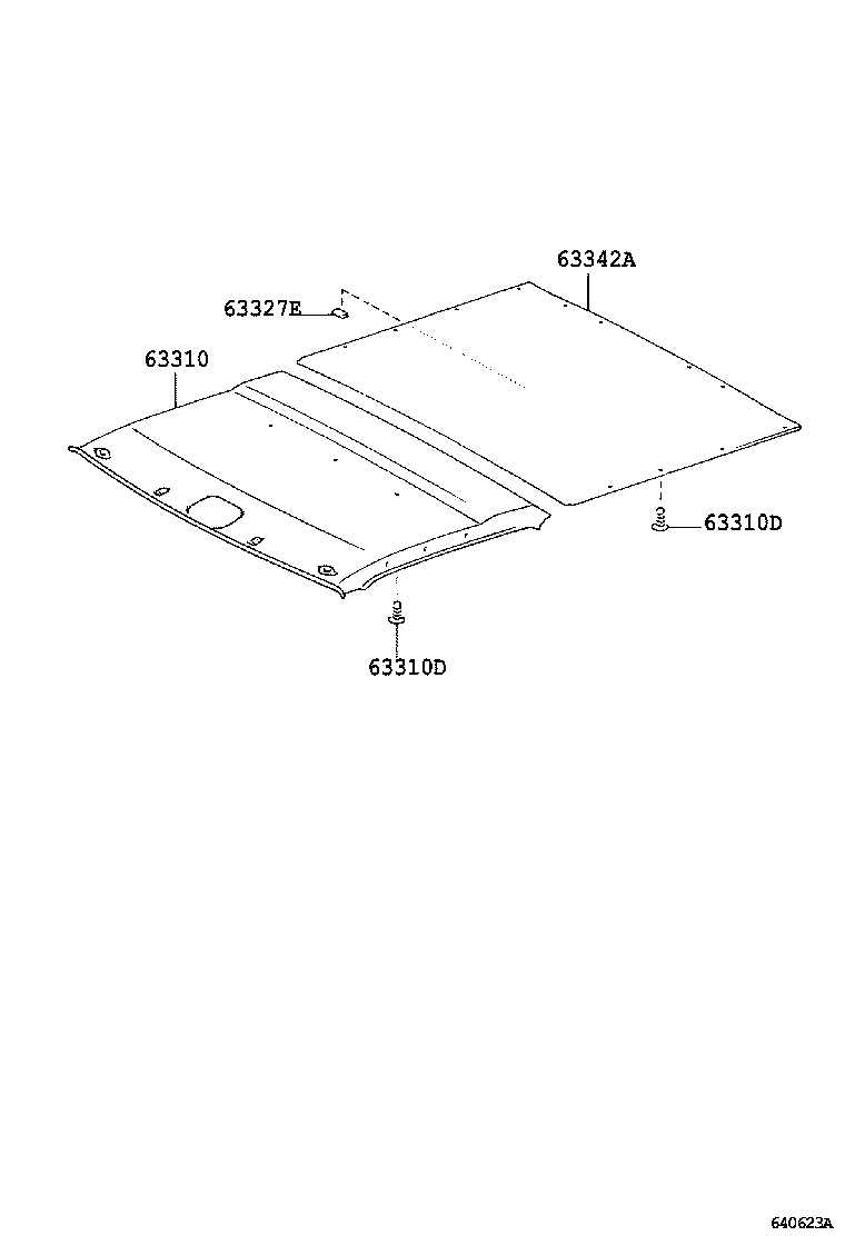 63327-37010 FASTENER, ROOF HEADLINING, NO.1 product image