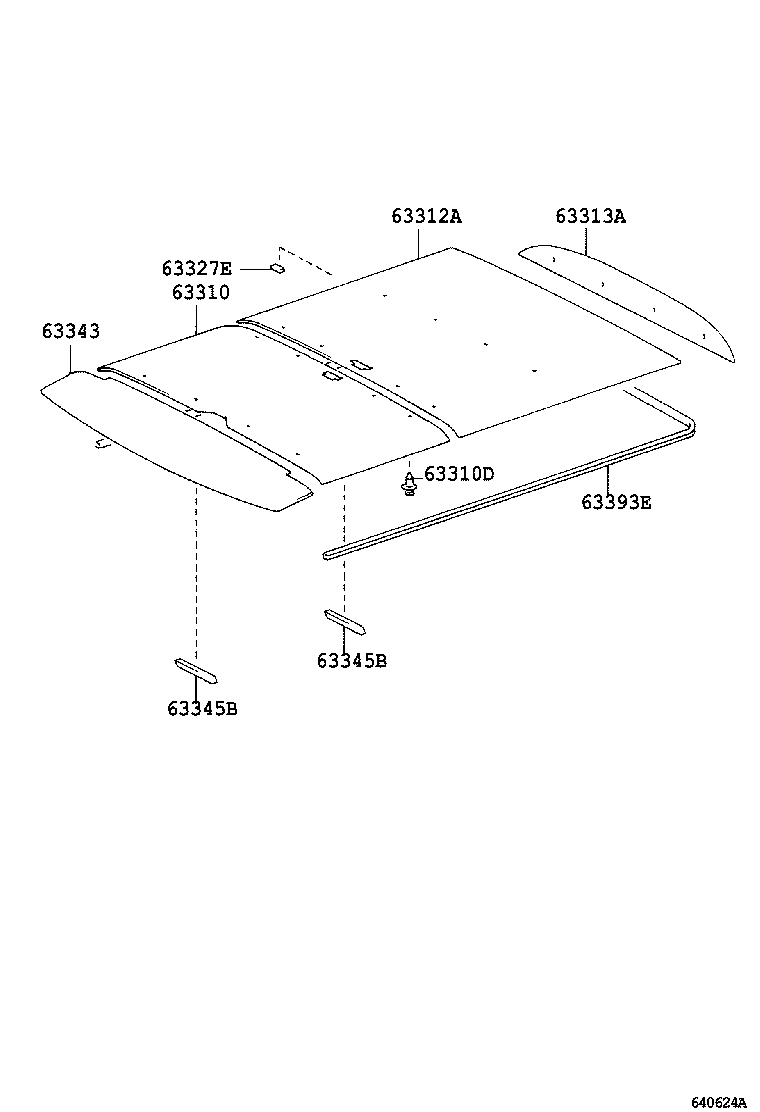 63327-37010 FASTENER, ROOF HEADLINING, NO.1 product image