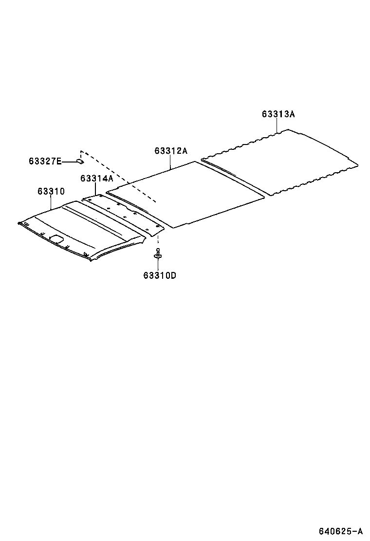 63327-37010 FASTENER, ROOF HEADLINING, NO.1 product image