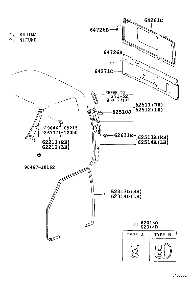 62211-37012 GARNISH, FRONT PILLAR, RH product image